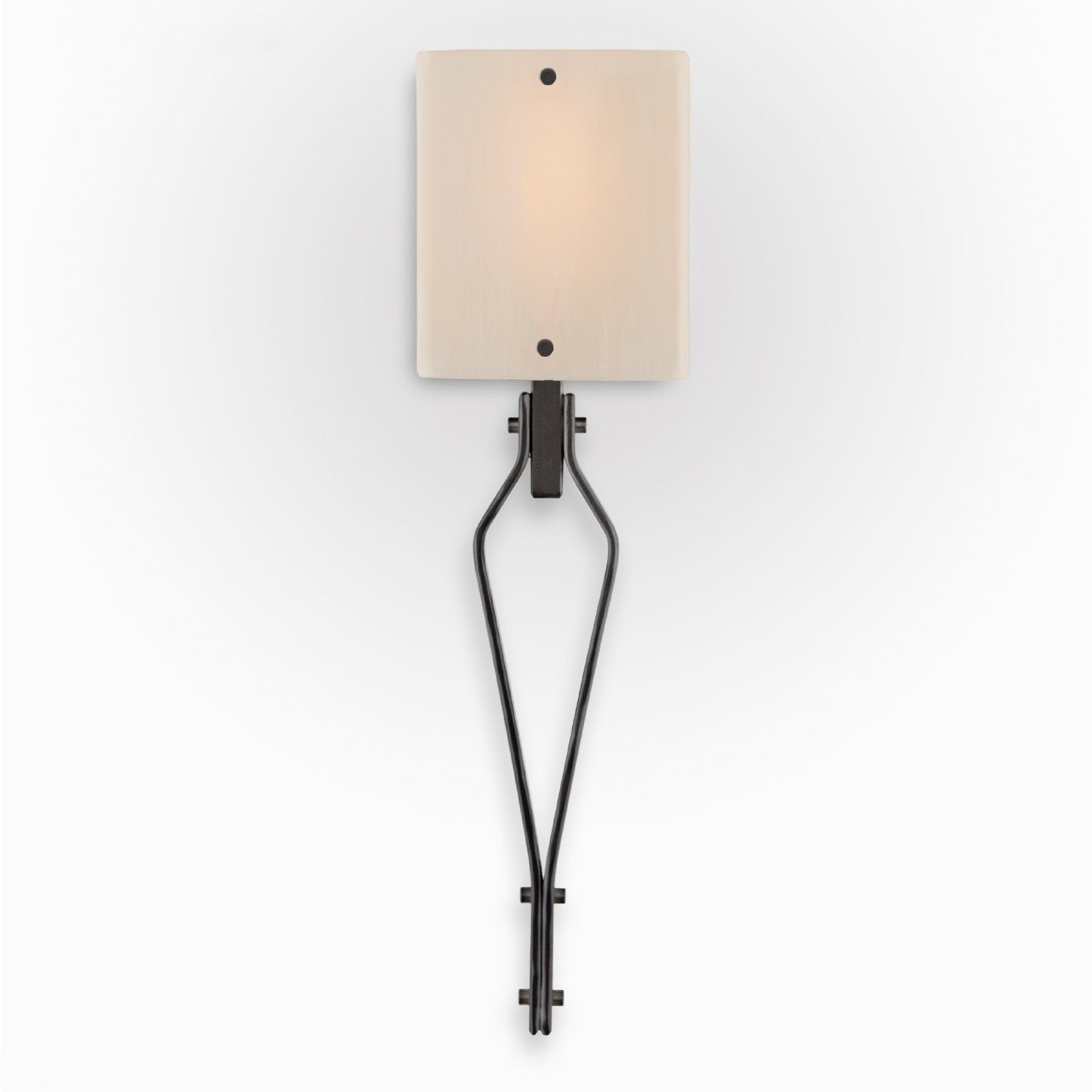 Urban Loft Angle Glass Wall Sconce - Gunmetal/Ivory Wisp