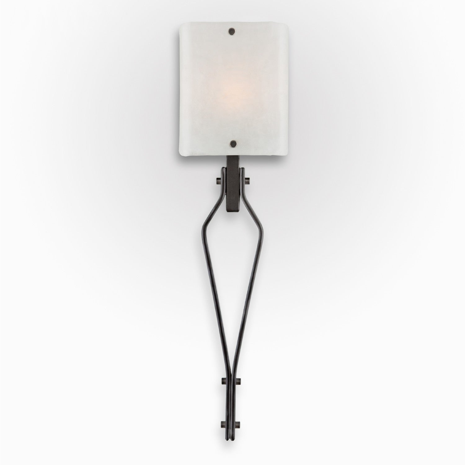 Urban Loft Angle Glass Wall Sconce - Gunmetal/Frosted Granite