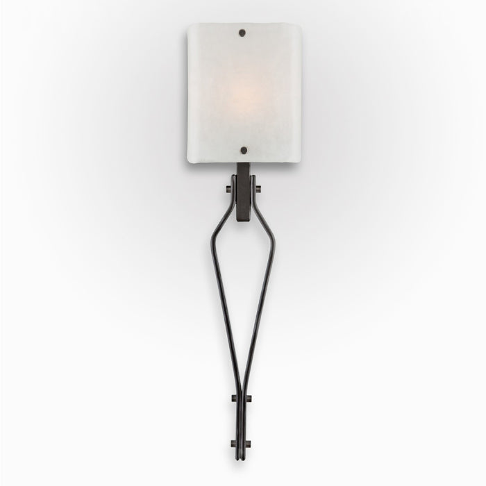 Urban Loft Angle Glass Wall Sconce - Gunmetal/Frosted Granite