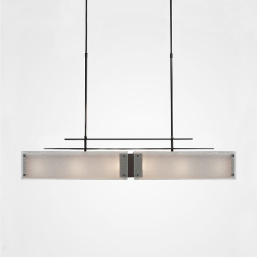 Urban Loft Parallel Linear Suspension Light - Gunmetal/Frosted Granite