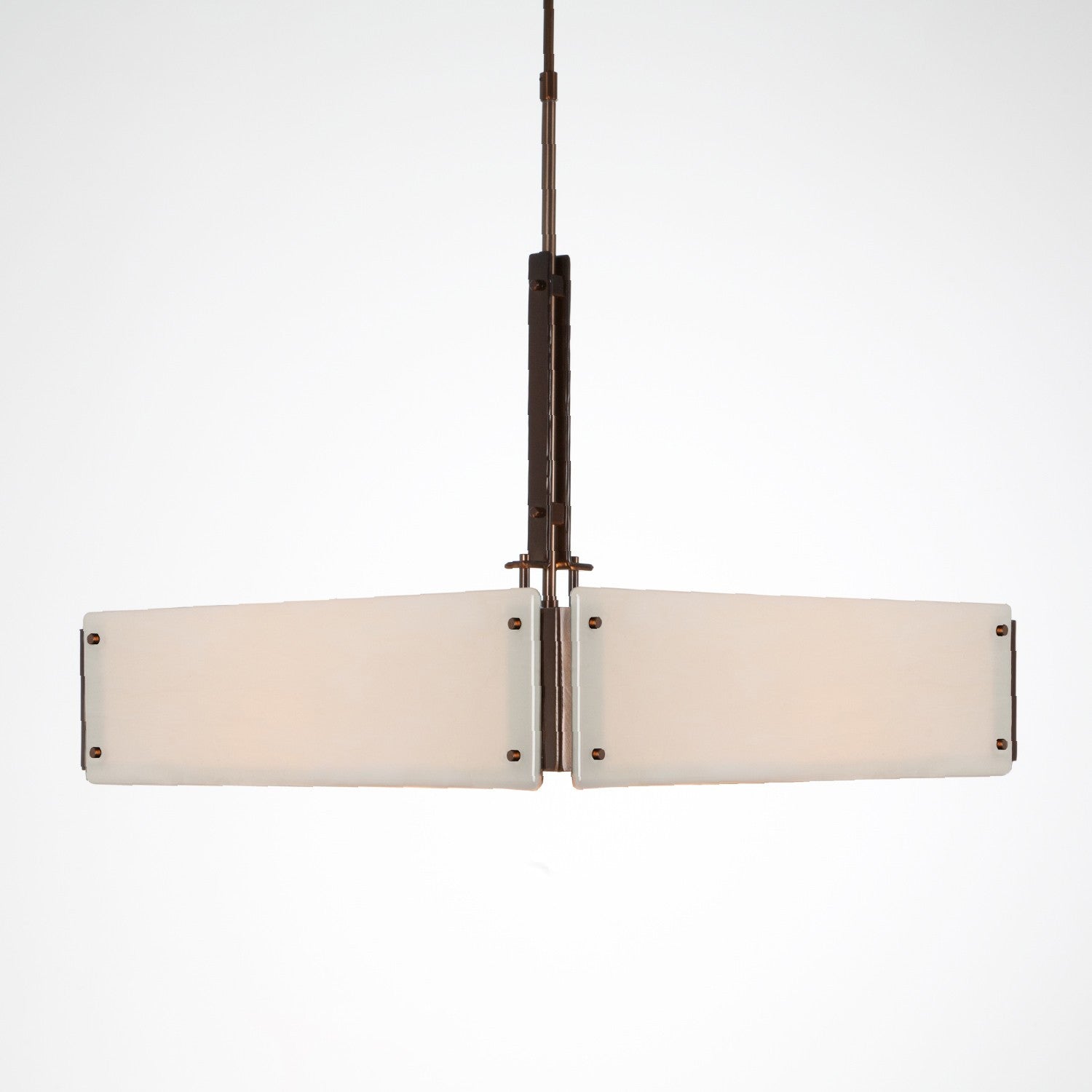 Urban Loft Square Chandelier - Oil Rubbed Bronze/Ivory Wisp