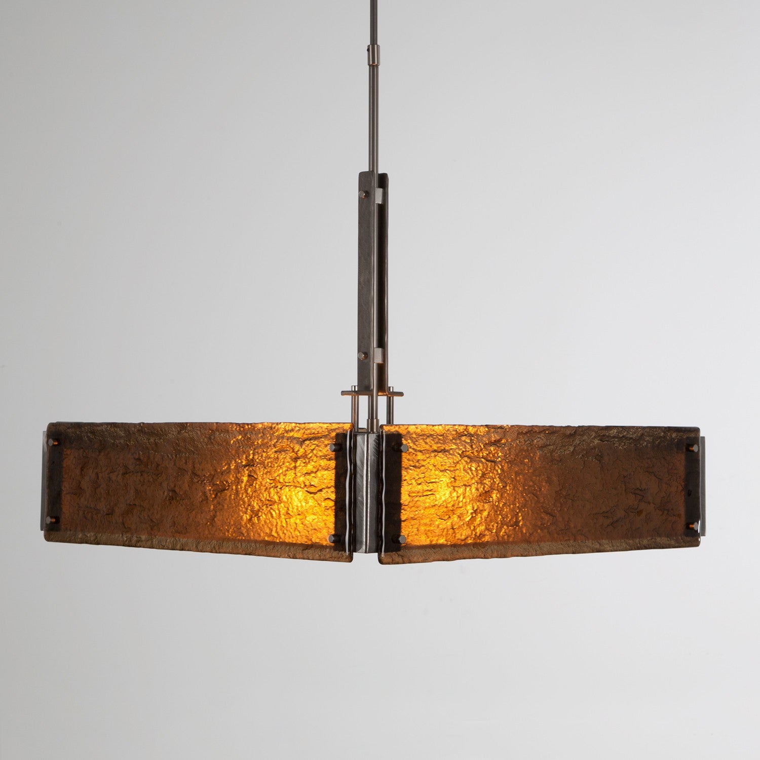 Urban Loft Square Chandelier - Satin Nickel/Bronze Granite