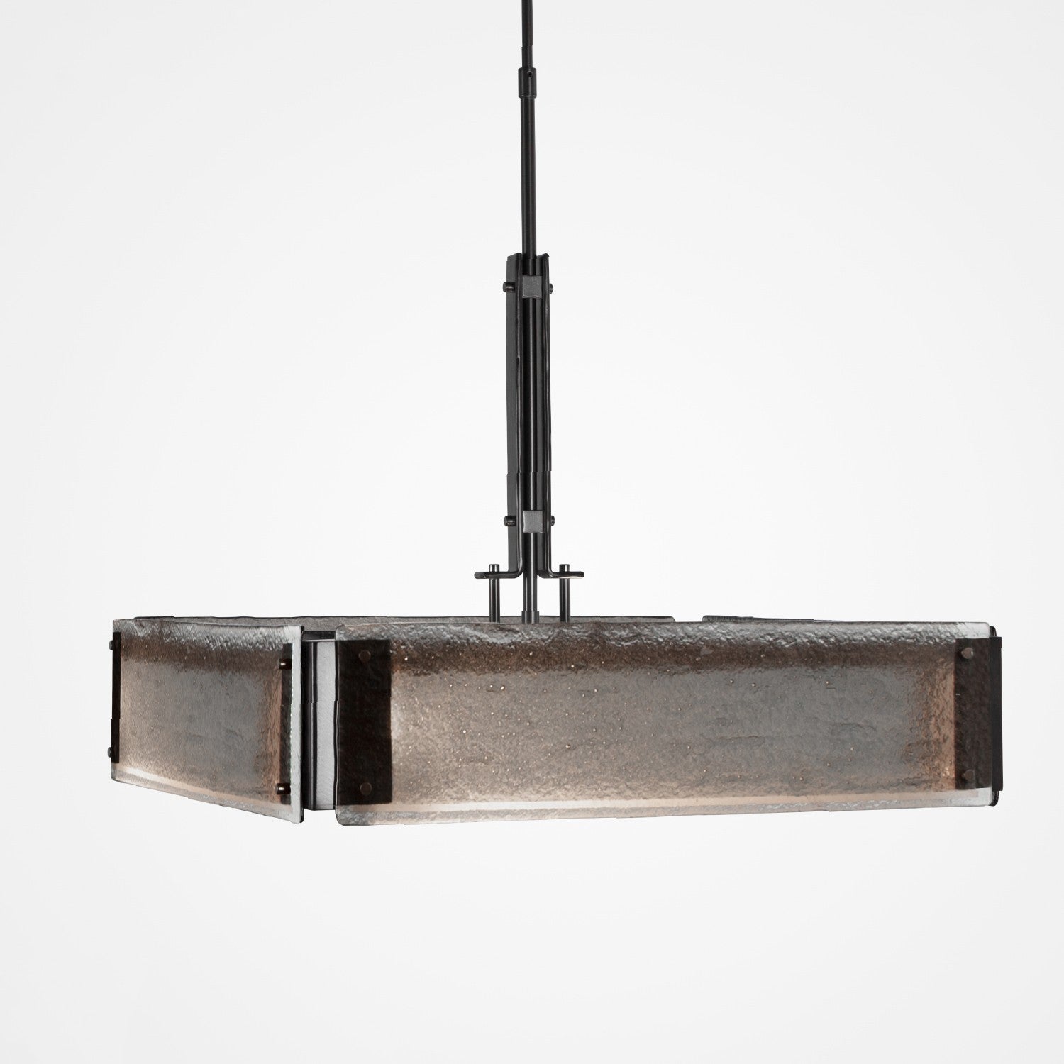 Urban Loft Square Chandelier - Gunmetal/Smoke Granite
