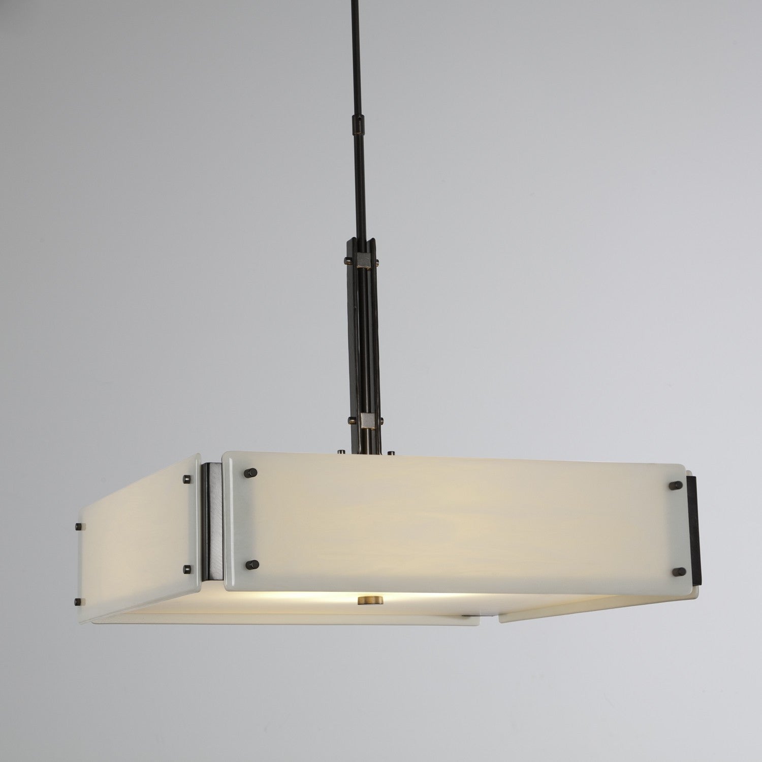 Urban Loft Square Chandelier - Gunmetal/Ivory Wisp