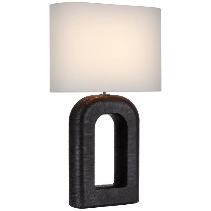Utopia Large Combed Table Lamp - Aged Iron