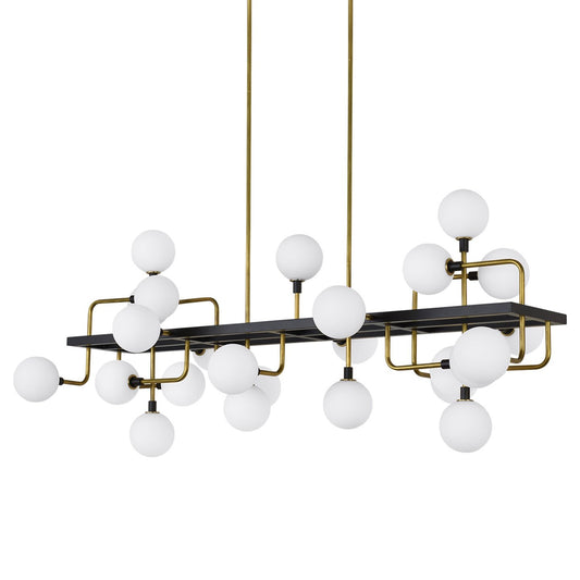 Viaggio Linear Suspension - Opal/Brass Finish