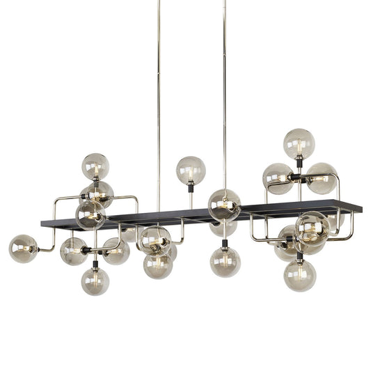 Viaggio Linear Suspension - Smoke/Polished Nickel Finish