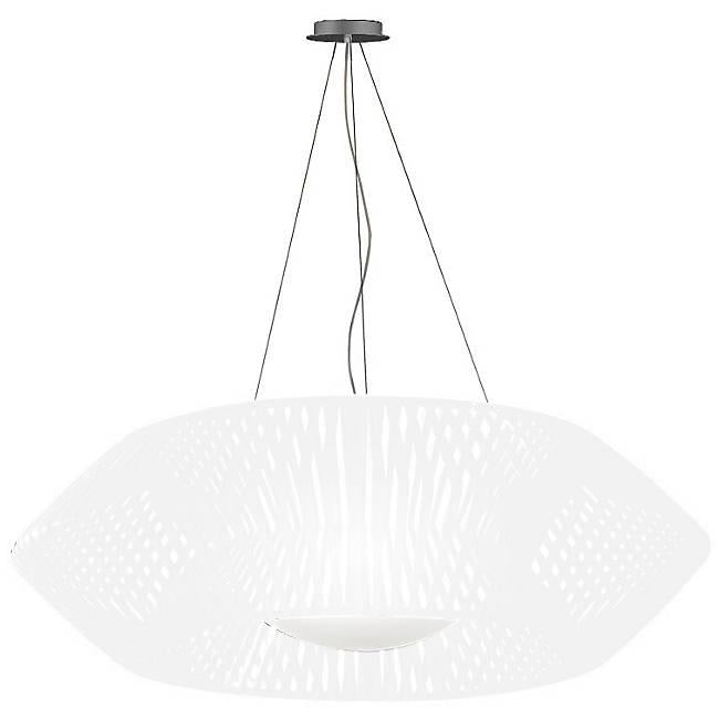 V Large Pendant - White Finish