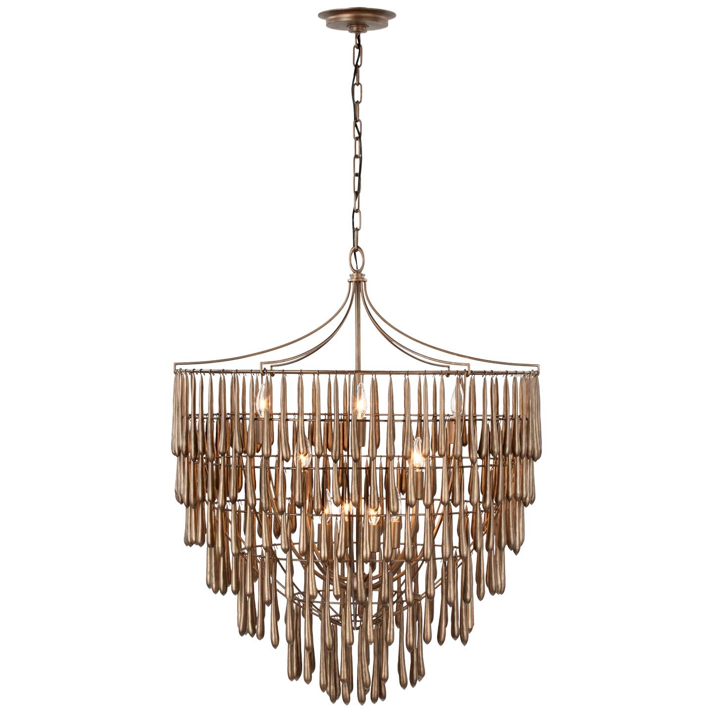 Vacarro Large Chandelier - Antique Bronze Leaf Finish