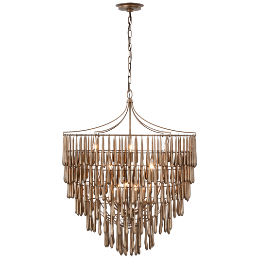 Vacarro Large Chandelier - Antique Bronze Leaf Finish