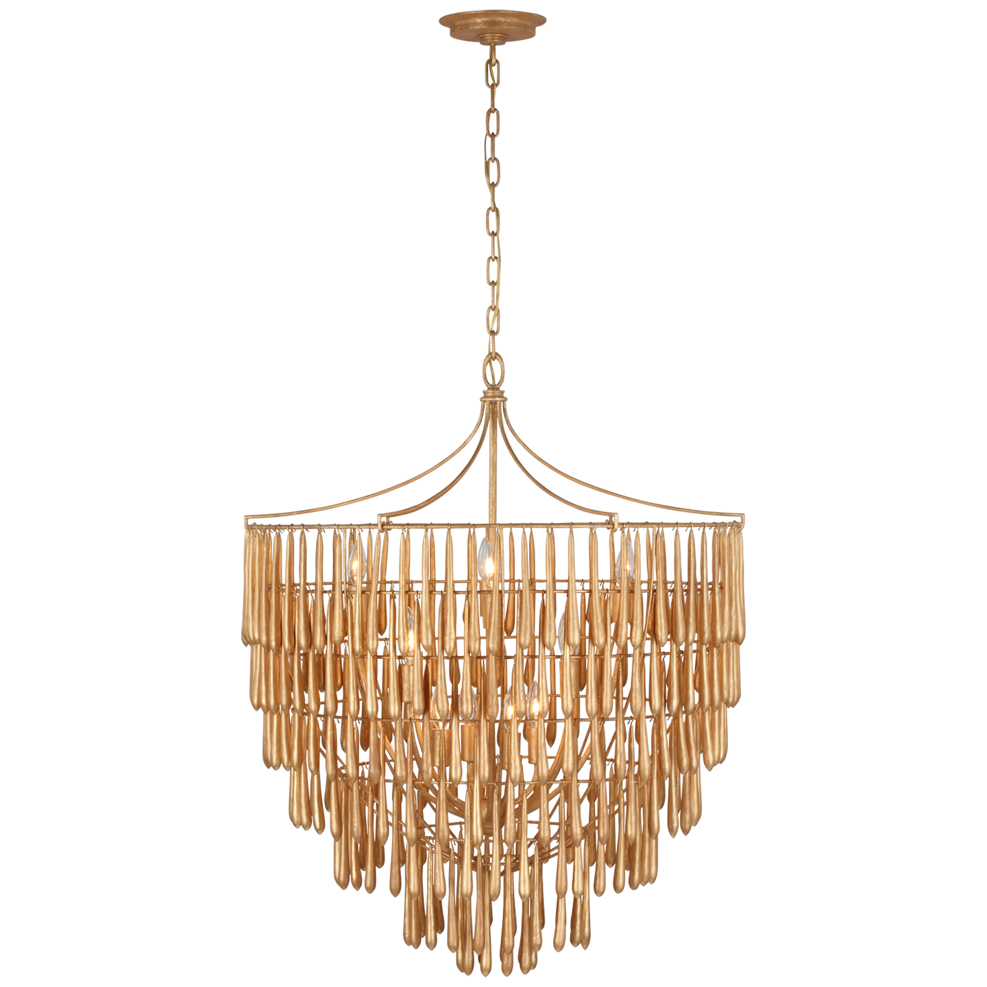 Vacarro Large Chandelier - Antique Gold Leaf Finish