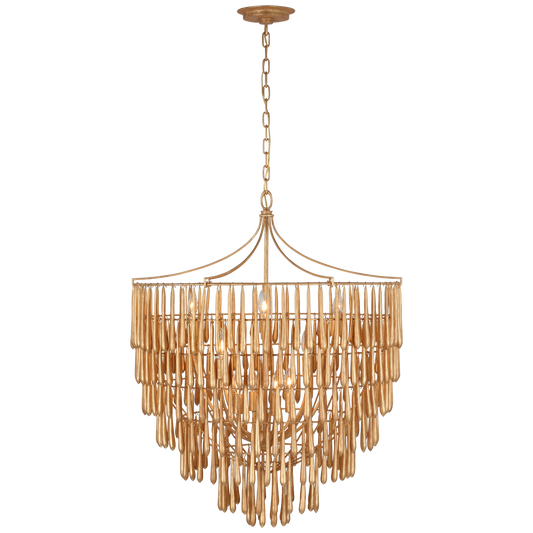 Vacarro Large Chandelier - Antique Gold Leaf Finish