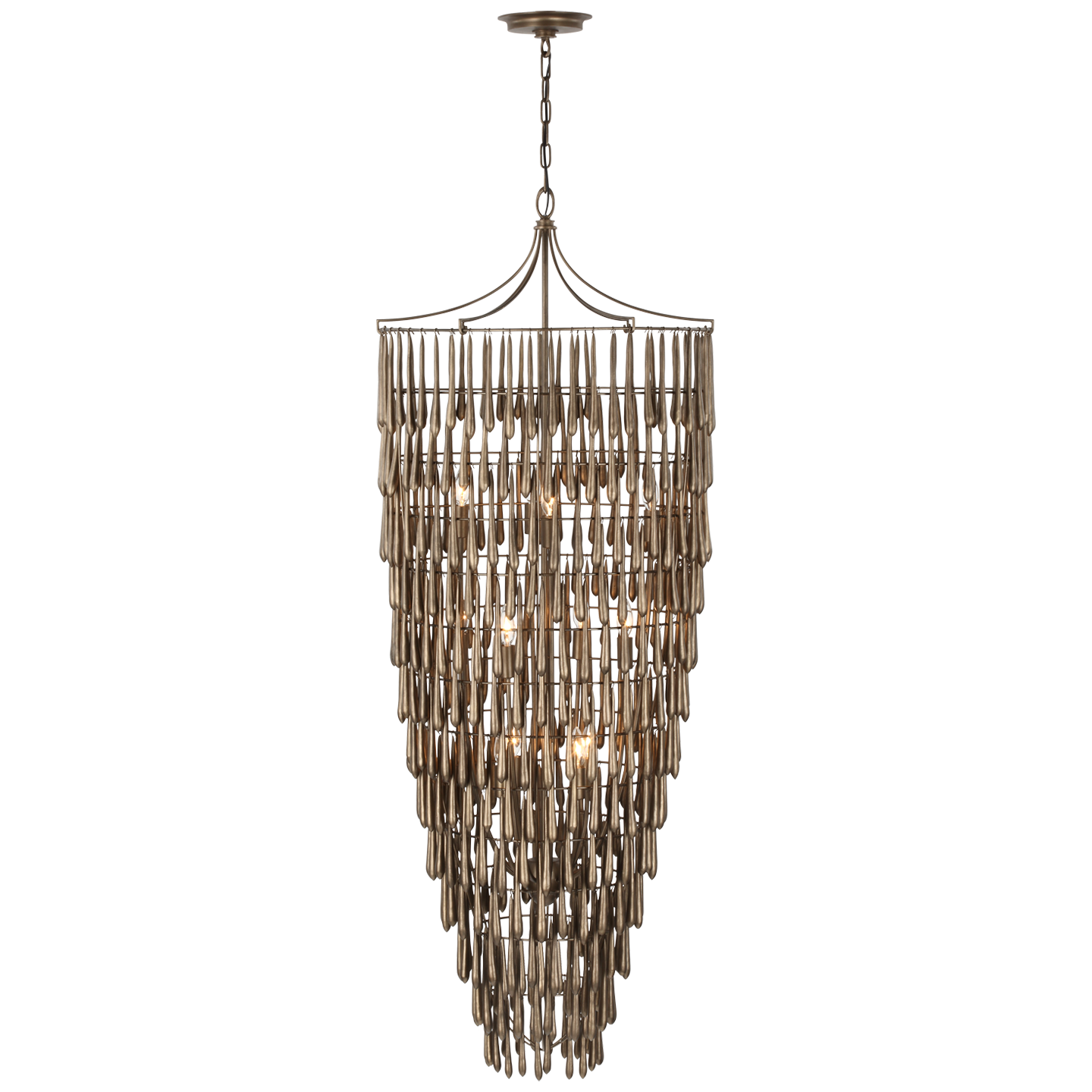 Vacarro Tall Cascading Chandelier - Antique Bronze Finish