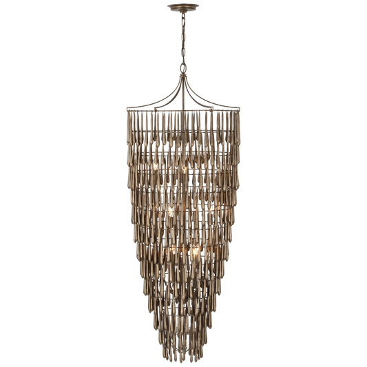 Vacarro Tall Cascading Chandelier - Antique Bronze Finish