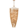 Load image into Gallery viewer, Vacarro Tall Cascading Chandelier - Antique Gold Leaf Finish
