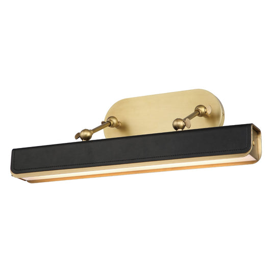 Valise Medium LED Picture Light - Vintage Brass/Tuxedo Leather