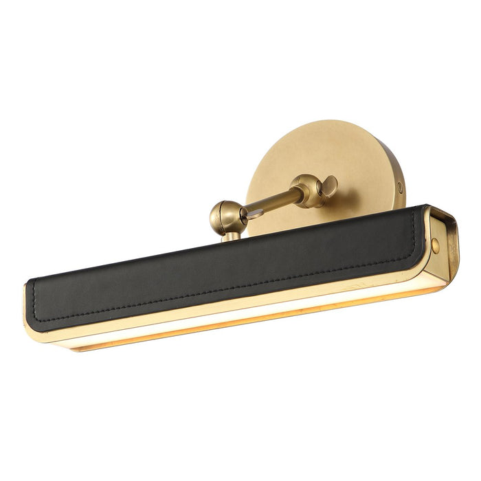 Valise Small LED Picture Light - Vintage Brass/Tuxedo Leather
