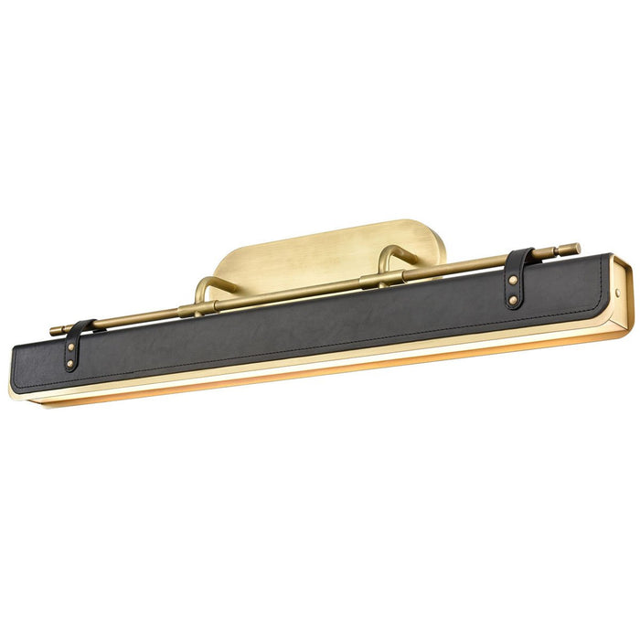 Valise Large LED Wall Sconce - Vintage Brass/Tuxedo Leather