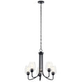 Load image into Gallery viewer, Valserrano 5-Light Chandelier - Seeded Glass/Black Finish
