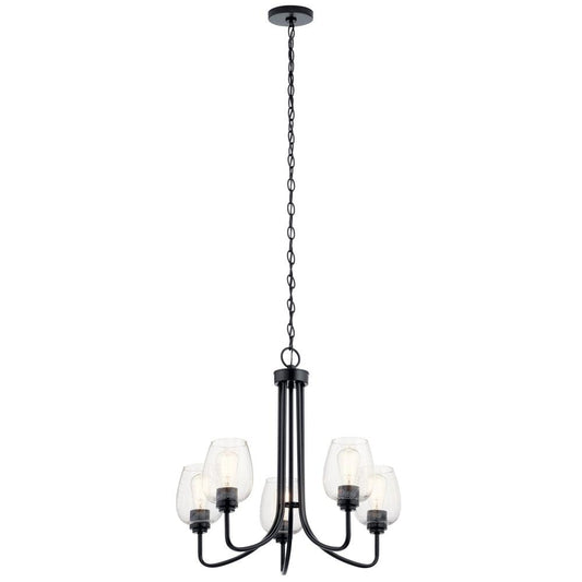 Valserrano 5-Light Chandelier - Seeded Glass/Black Finish