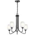 Load image into Gallery viewer, Valserrano 5-Light Chandelier - Etched Glass/Black Finish
