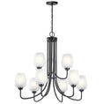 Load image into Gallery viewer, Valserrano 9-Light Chandelier - Etched Glass/Black Finish
