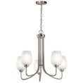 Load image into Gallery viewer, Valserrano 5-Light Chandelier - Etched Glass/Brushed Nickel Finish
