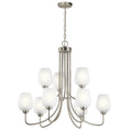 Load image into Gallery viewer, Valserrano 9-Light Chandelier - Etched Glass/Brushed Nickel Finish
