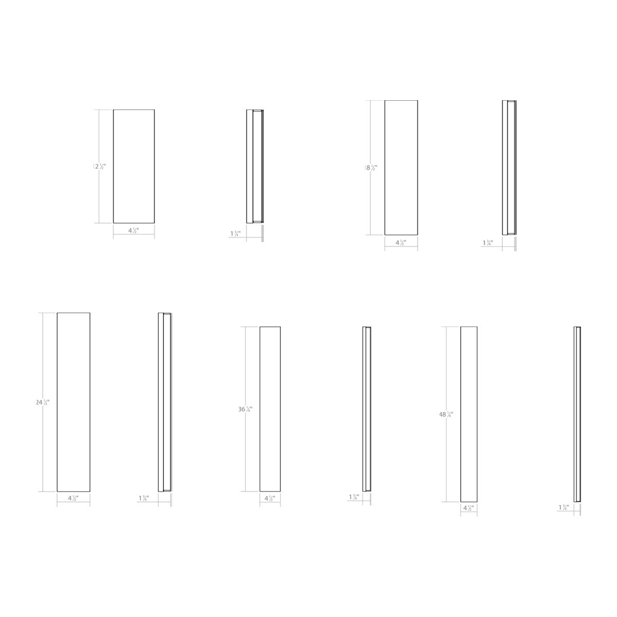 Vanity Extra Wide LED Bath Bar - Diagram