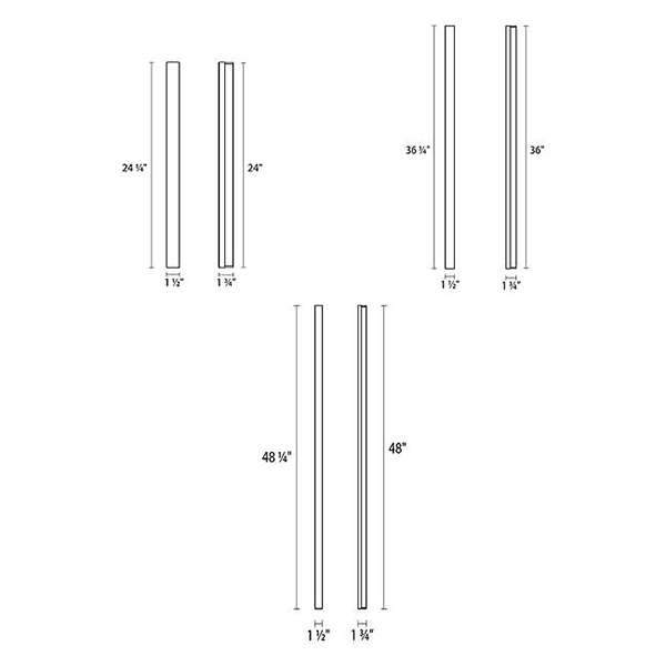 Vanity Slim Bath Bar - Diagram