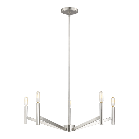 Vector Medium Chandelier - Brushed Nickel Finish