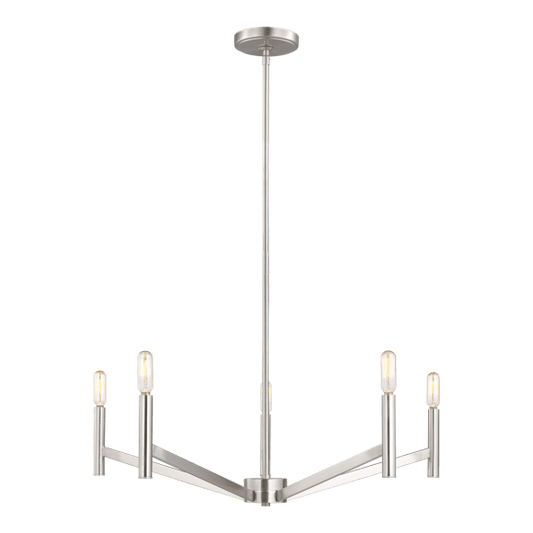 Vector Medium Chandelier - Brushed Nickel Finish