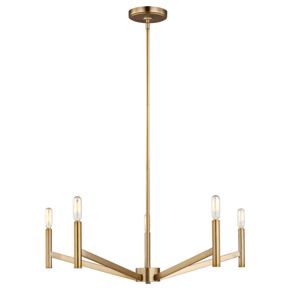 Vector Medium Chandelier - Satin Brass Finish