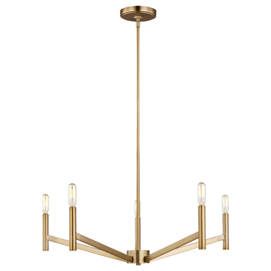 Vector Medium Chandelier - Satin Brass Finish