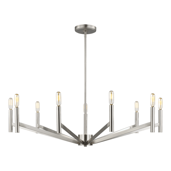 Vector Large Chandelier - Brushed Nickel Finish