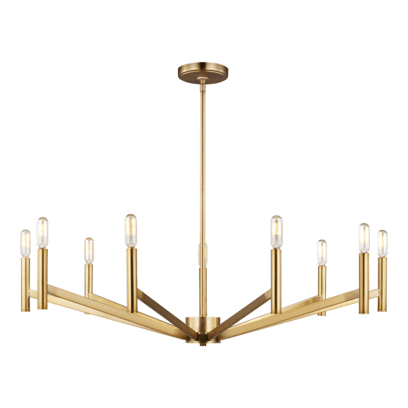 Vector Large Chandelier - Satin Brass Finish