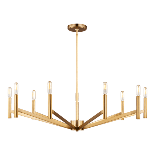 Vector Large Chandelier - Satin Brass Finish