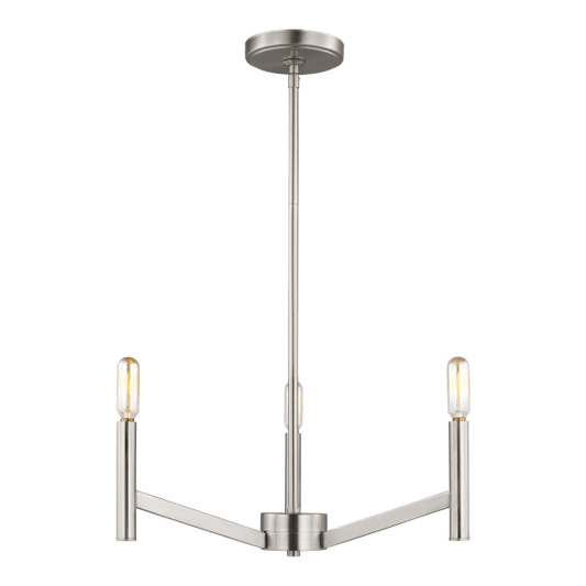 Vector Small Chandelier - Brushed Nickel Finish