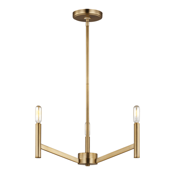 Vector Small Chandelier - Satin Brass Finish