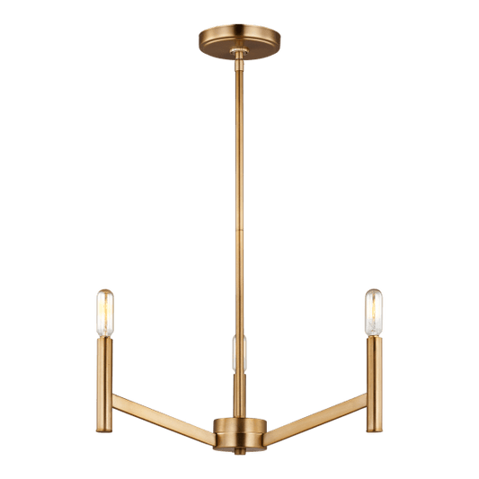 Vector Small Chandelier - Satin Brass Finish