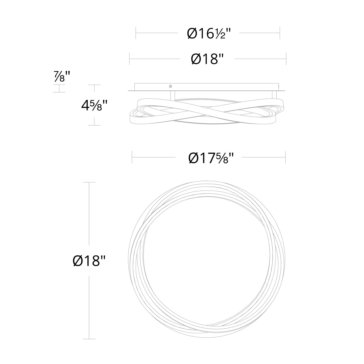 Veloce LED Flush Mount - Diagram