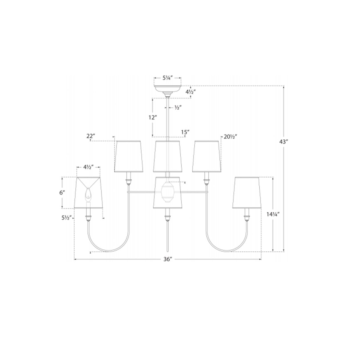 Vendome Large Chandelier - Diagram