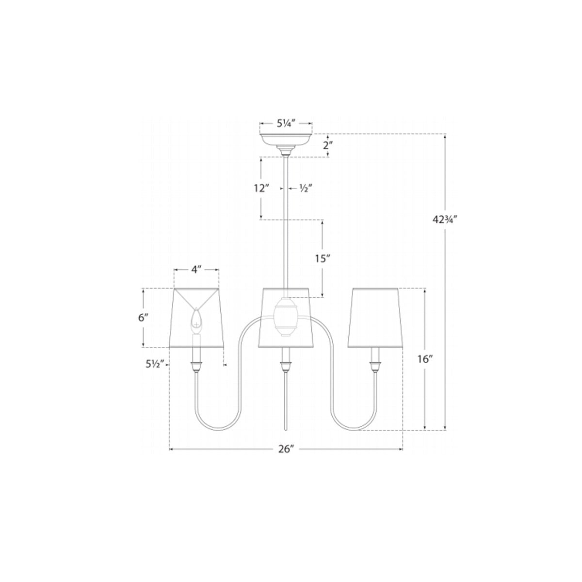 Vendome Small Chandelier - Diagram