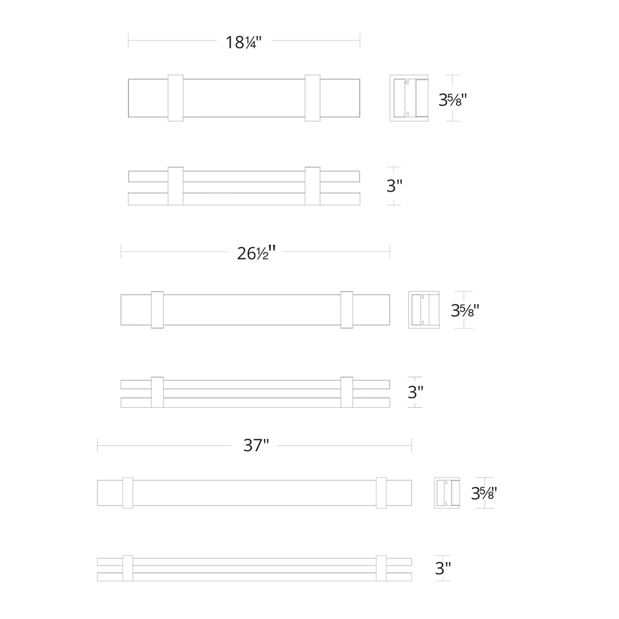 Verandah LED Vanity Light - Diagram