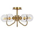 Load image into Gallery viewer, Verne Semi-Flush Mount - Burnished Brass Finish
