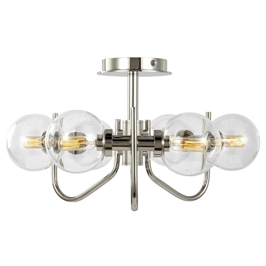 Verne Semi-Flush Mount - Polished Nickel Finish