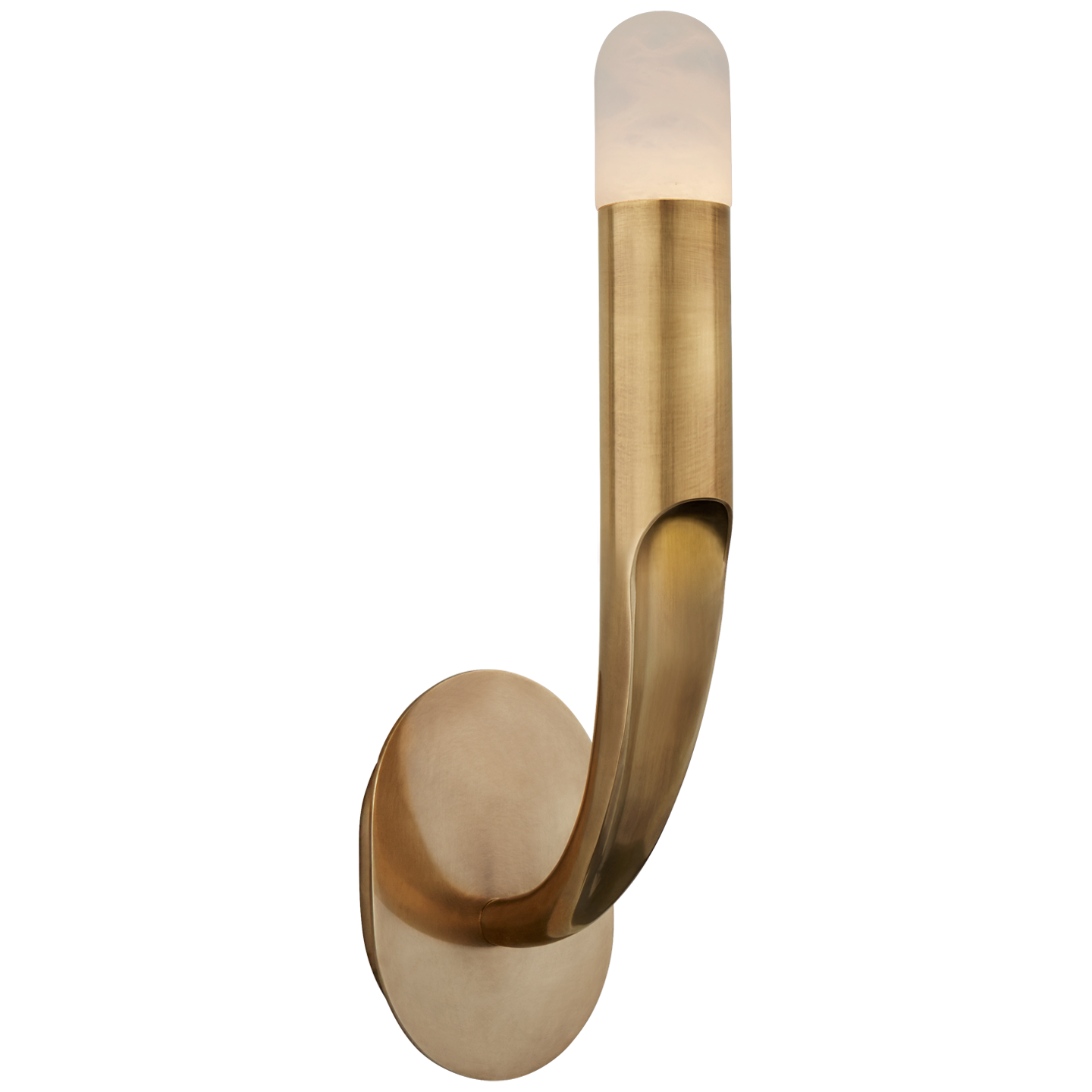 Verso Single Sconce - Antique-Burnished Brass Finish with an Alabaster Shade