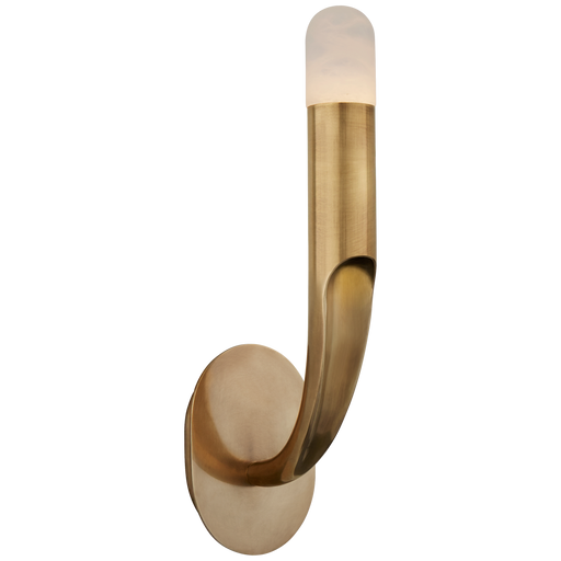 Verso Single Sconce - Antique-Burnished Brass Finish with an Alabaster Shade