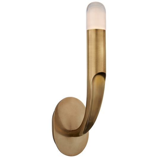 Verso Single Sconce - Antique-Burnished Brass Finish with a Clear Glass Shade