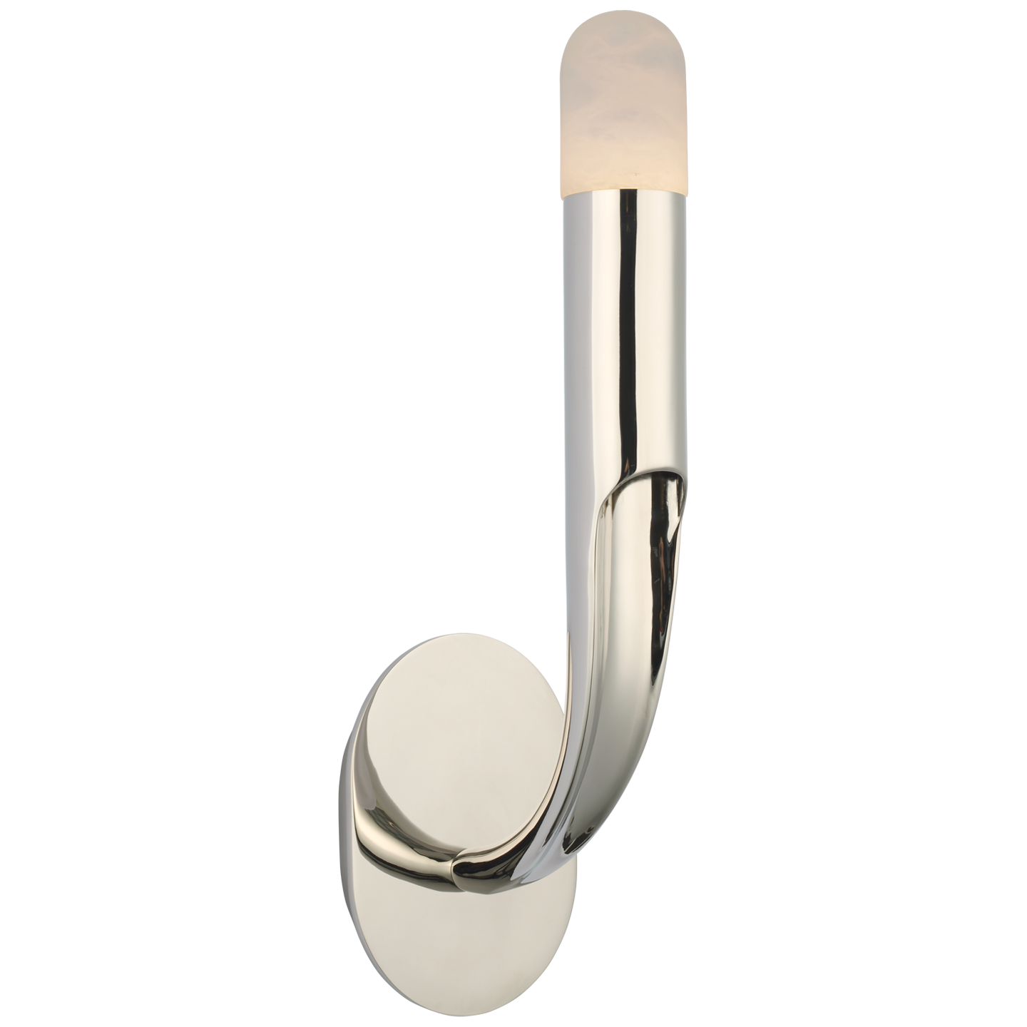 Verso Single Sconce - Polished Nickel Finish Alabaster Shade